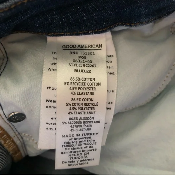 Good American Always Fit Good Classic Blue Jeans 00-4 - Picture 9 of 9